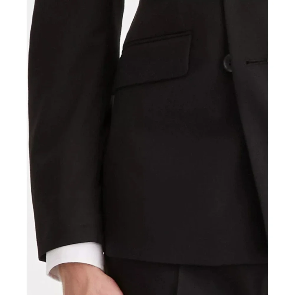 Kenneth Cole Reaction Men's 2-pc Suit Slim-Fit Double-Breasted Black 50L 45W 32L